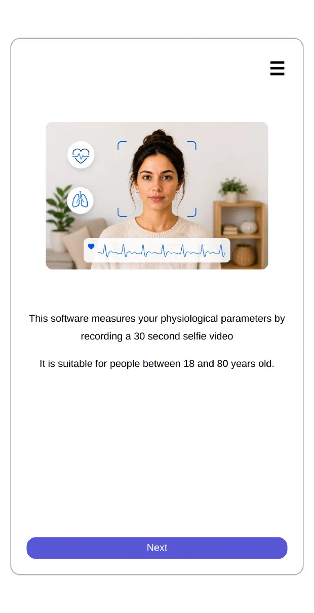 The Saphere Scan widget explaining the measurement to a user